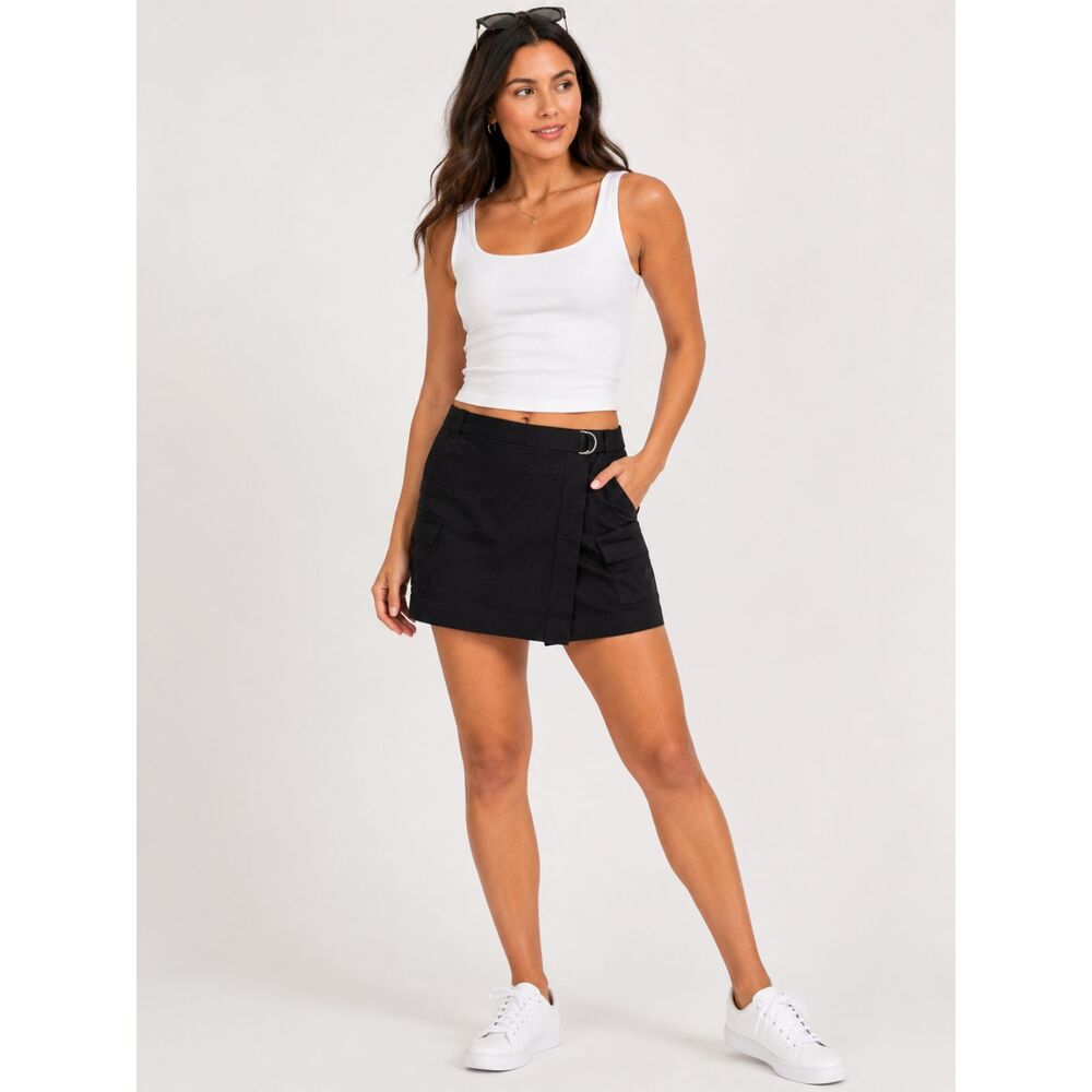 Briggs Black Cargo Skort XL NWT Stretch Utility Mini Skirt Shorts Casual
